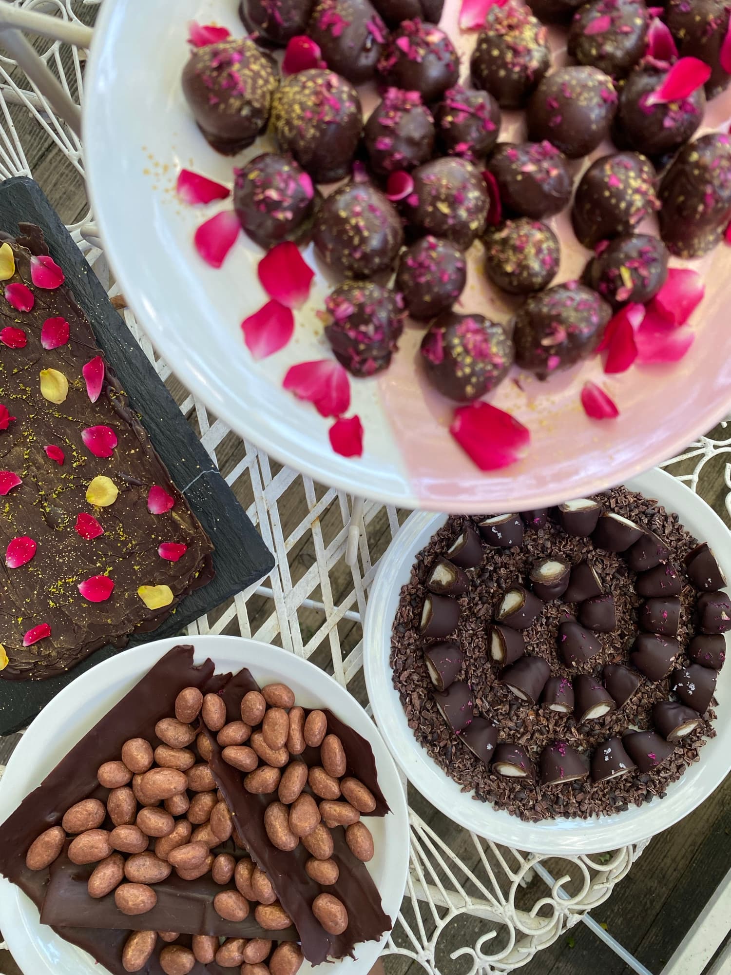 Friends sharing chocolate together at a gathering